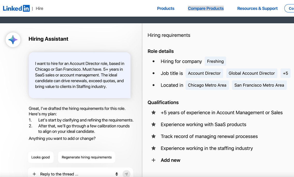 LinkedIn Hiring Assistant